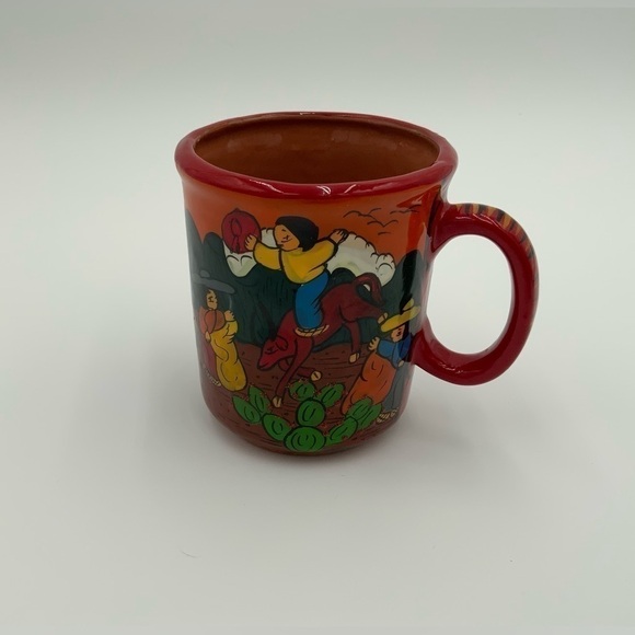 Handcrafted and Painted Storytelling Xalitla Clay Mug - Picture 1 of 5
